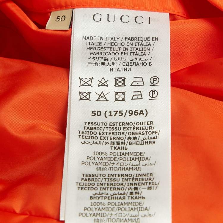 Pre Owned Gucci Green/Orange GG Jacquard Nylon Blouson Jacket L