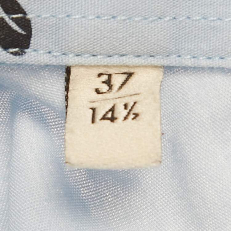 Pre Owned Gucci Blue Bee Print Cotton Duke Shirt XS