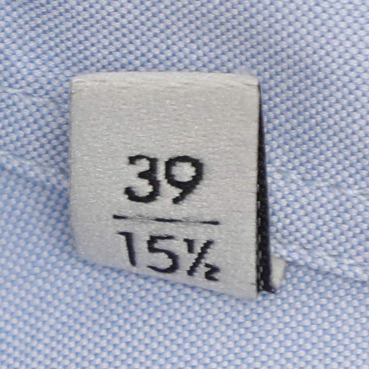 Pre Owned Gucci Blue Snake Embroidered Collar Cotton Duke Shirt M