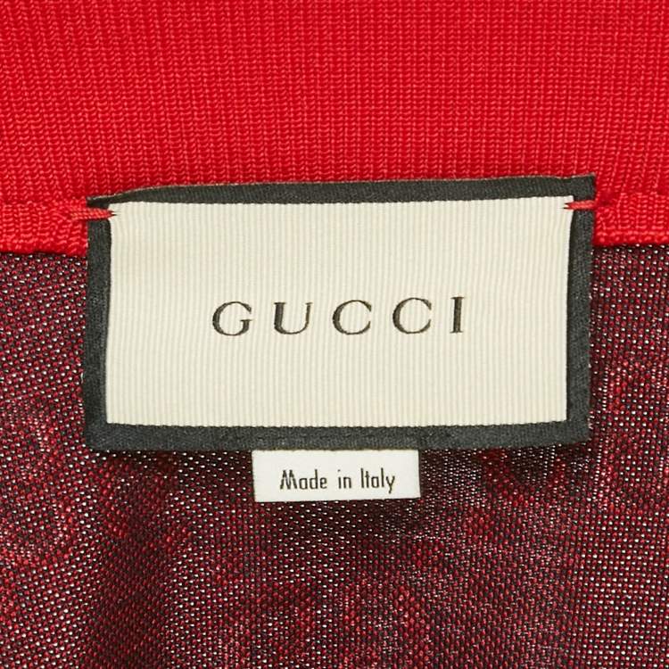 Pre Owned Gucci Navy Blue GG Jacquard Cotton Knit Zip-Up Jacket XL