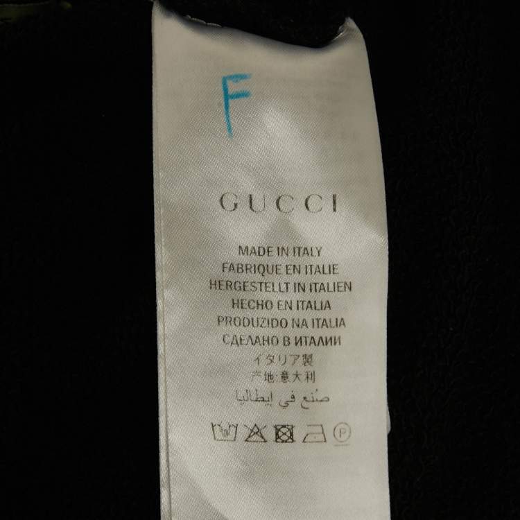 Pre Owned Gucci Black Embroidered Blind For Love Cotton Tiger Patch Hoodie M