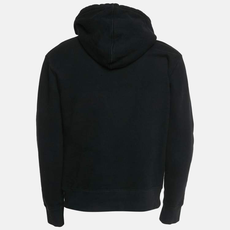 Pre Owned Gucci Black Embroidered Blind For Love Cotton Tiger Patch Hoodie M