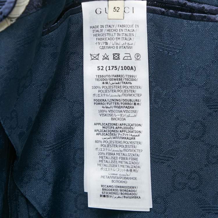 Pre Owned Gucci x Adidas Blue Monogram Jacquard Blazer XL