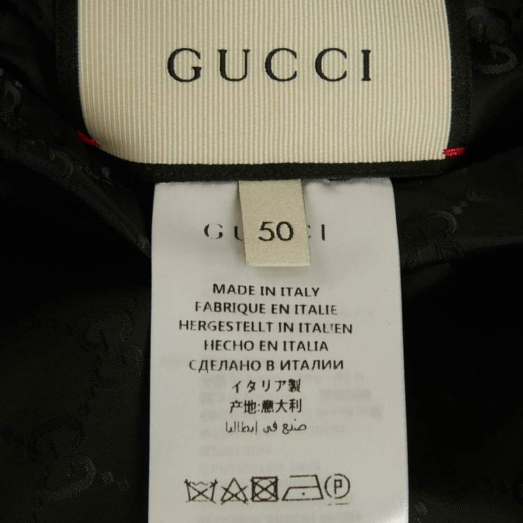 Pre Owned Gucci Black Monogram Nylon Reversible Jacket L