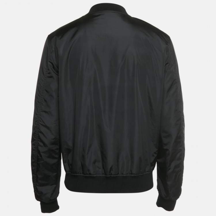 Pre Owned Gucci Black Monogram Nylon Reversible Jacket L