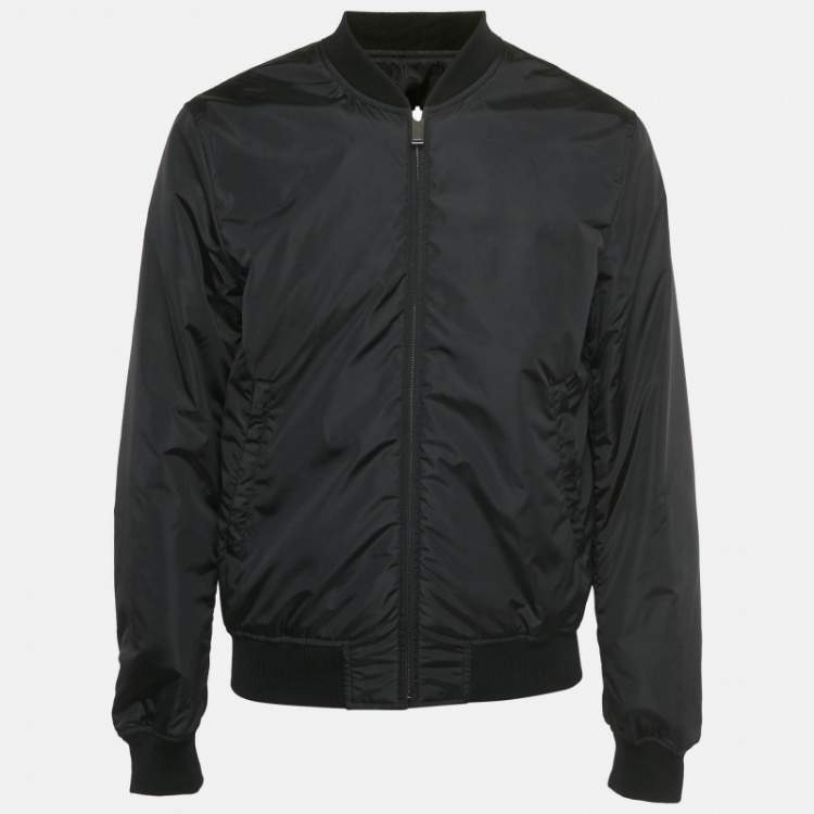 Pre Owned Gucci Black Monogram Nylon Reversible Jacket L