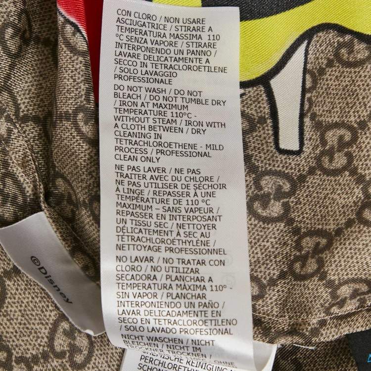 مملوكة مسبقًا قميص غوتشي إكس ديزني حرير بني GG بطبعة دونالد داك "فلاش" لعبة البولينج مقاس صغير