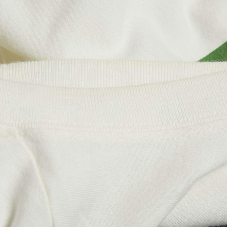 Pre Owned Gucci White Logo Print Cotton Jersey Crewneck T-Shirt S