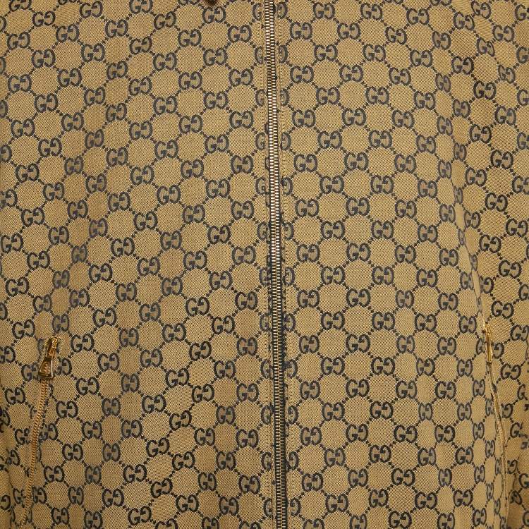 Pre Owned Gucci Brown GG Canvas and Polyester Reversible Jacket M