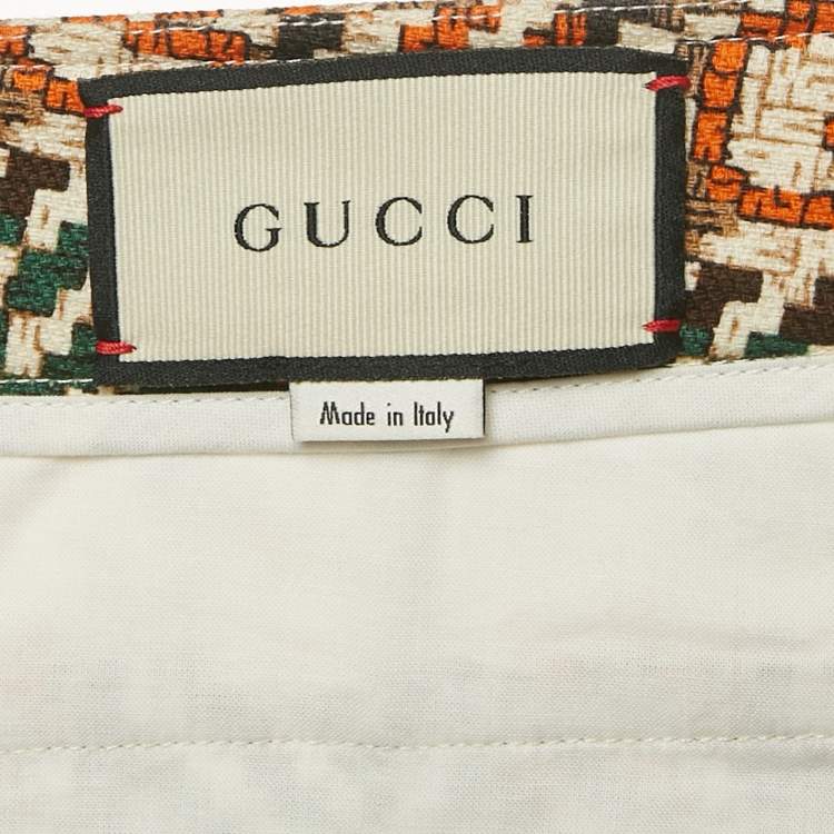 Pre Owned Gucci Multicolor Patterned Cotton Trousers M