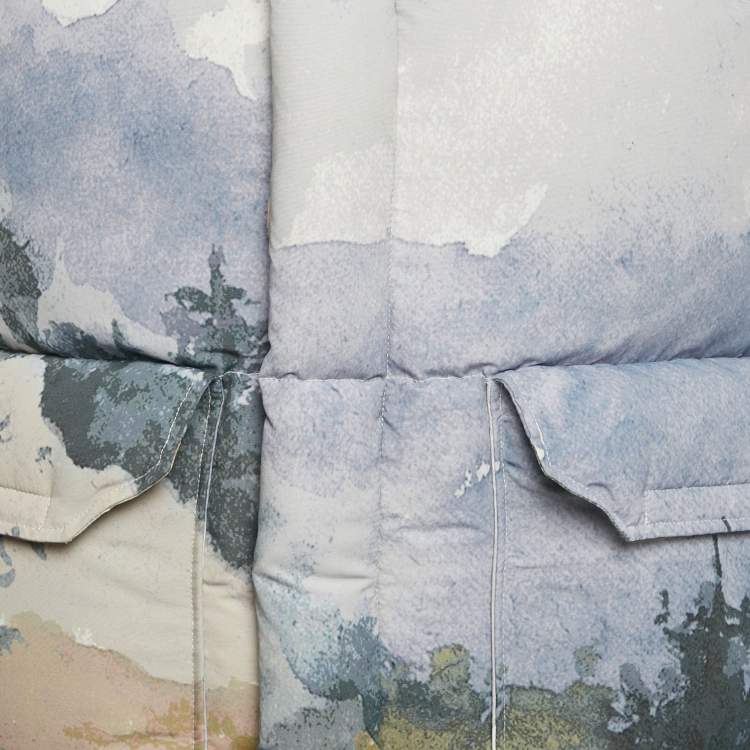 Pre Owned جاكيت تزلج مطبوع بني داون غوتشي وذا نورث فيس مقاس متوسط