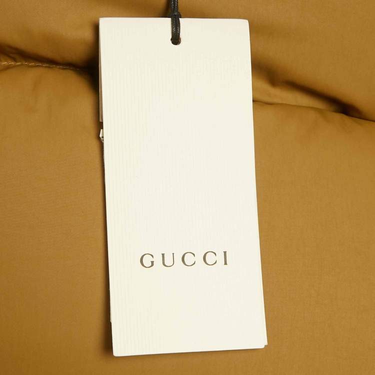 Pre Owned جاكيت تزلج مطبوع بني داون غوتشي وذا نورث فيس مقاس متوسط