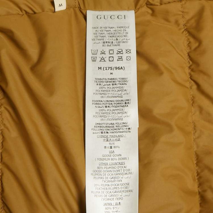 Pre Owned جاكيت تزلج مطبوع بني داون غوتشي وذا نورث فيس مقاس متوسط