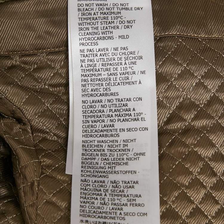 Pre Owned Gucci Brown GG Jacquard Canvas and Leather Jacket L