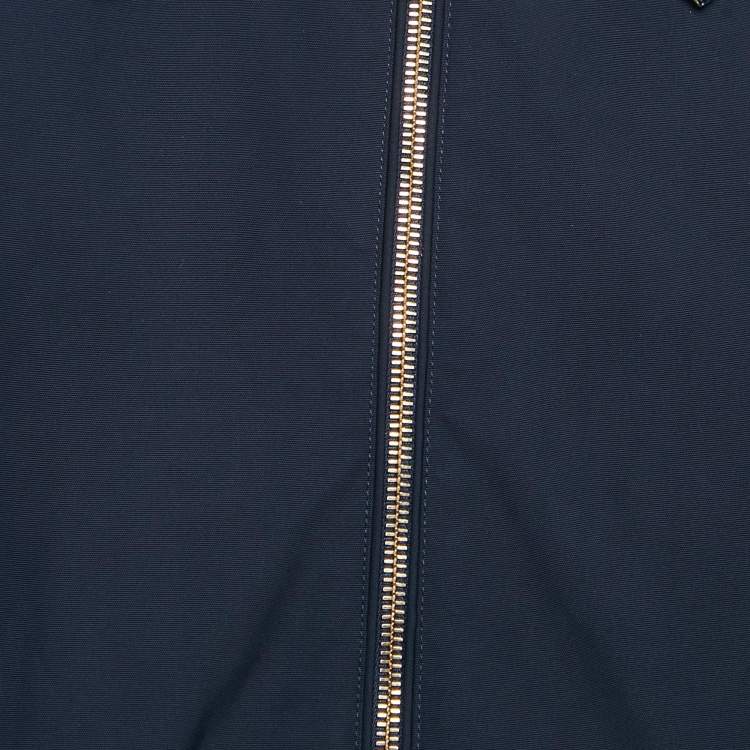 Pre Owned Gucci Blue/Beige SS Canvas and Synthetic Reversible Jacket S