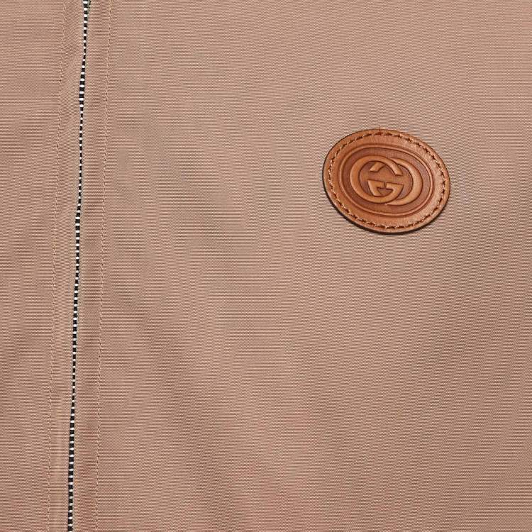 Pre Owned Gucci Blue/Beige Jumbo GG Nylon Reversible Jacket S