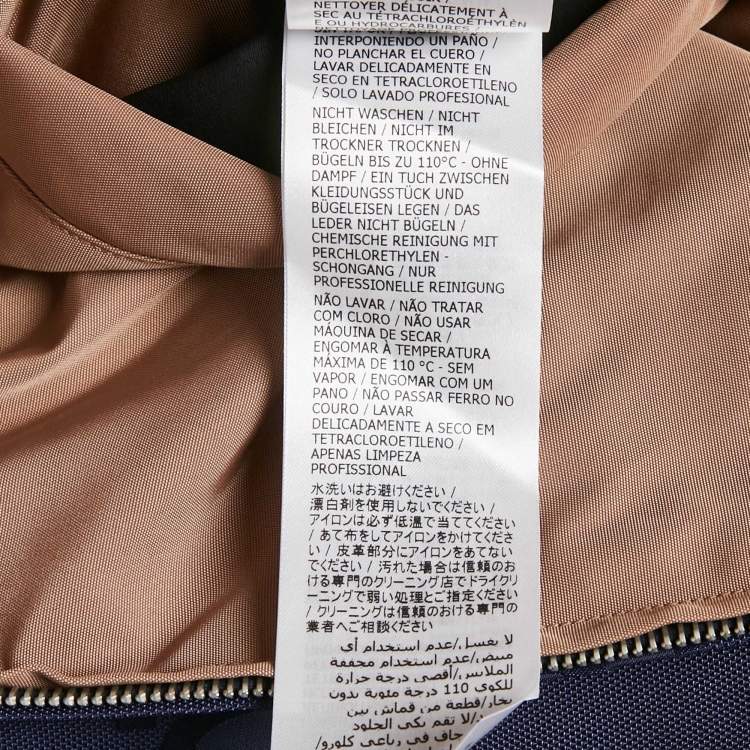 Pre Owned Gucci Blue/Beige Jumbo GG Nylon Reversible Jacket S