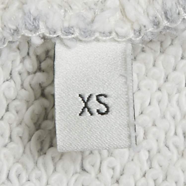 Pre Owned Gucci Grey Web Trim Cotton Zip-Up Hoodie XS