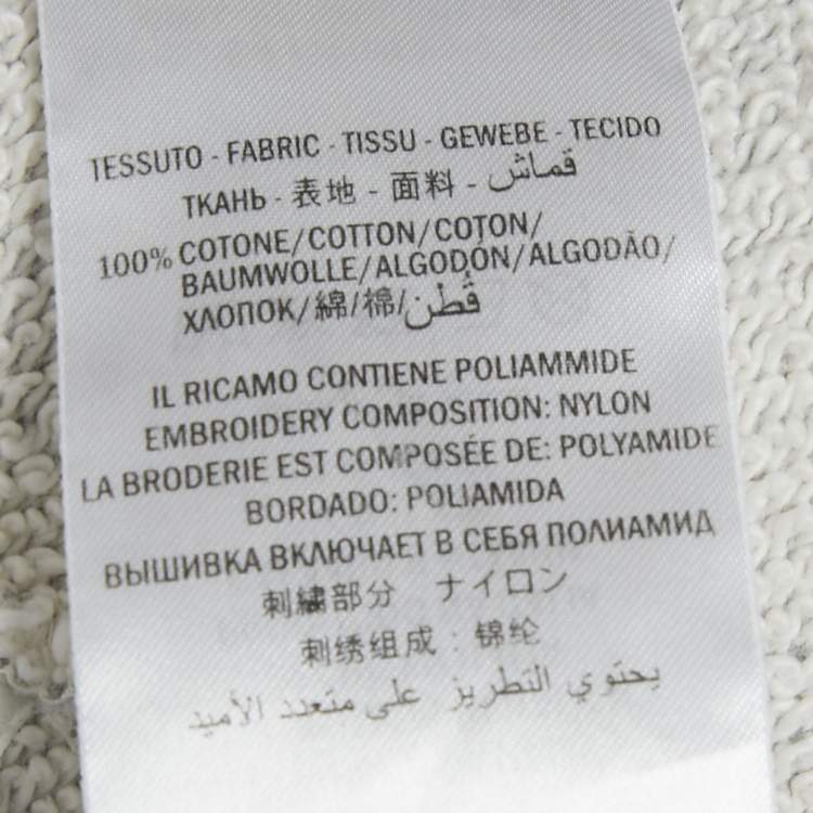 Pre Owned Gucci Grey Web Trim Cotton Zip-Up Hoodie XS