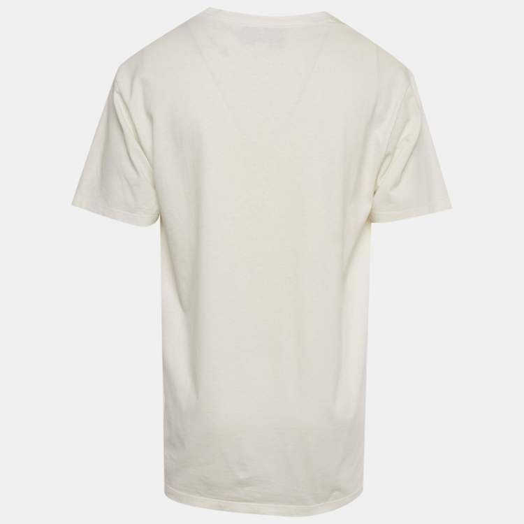 مملوكة مسبقًا Gucci White Cotton Deer& GG Patch T-Shirt M