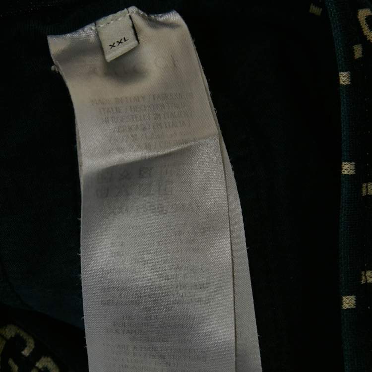 Pre Owned Gucci Navy Blue GG Jacquard Cotton Web Striped Shorts XXL 