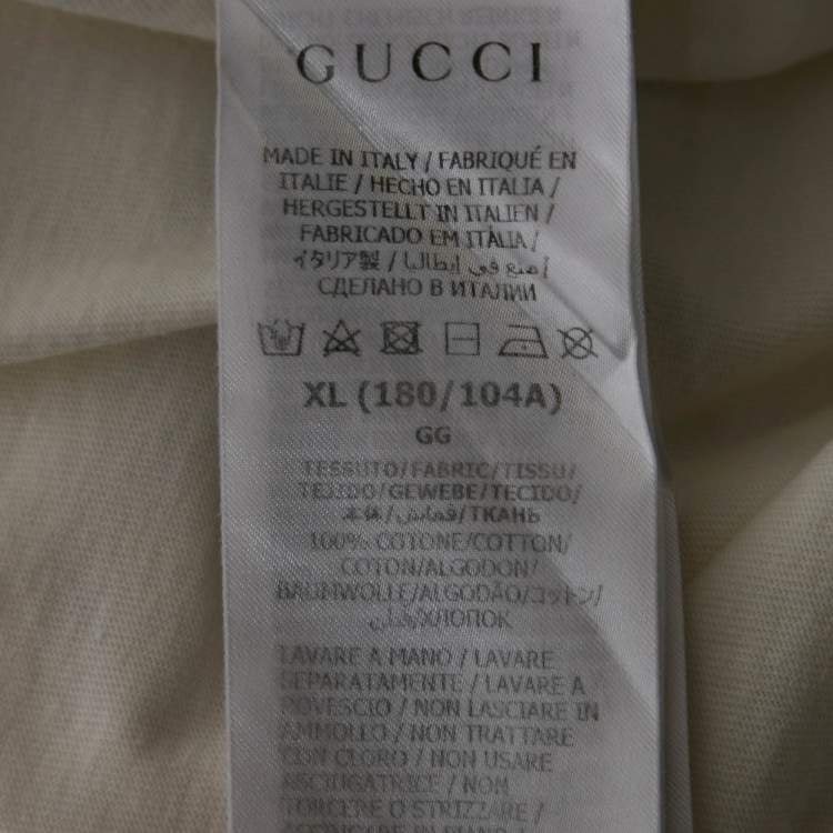 Pre Owned Gucci Ha Ha Ha White Printed Jersey T-Shirt XL