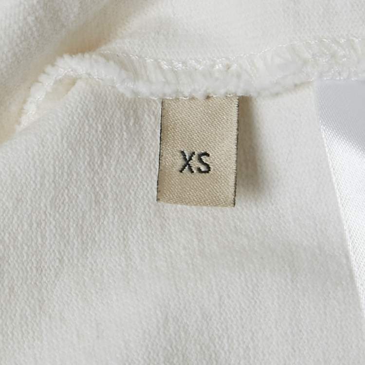 Pre Owned Gucci White Firenze Embroidered Cotton T-Shirt XS