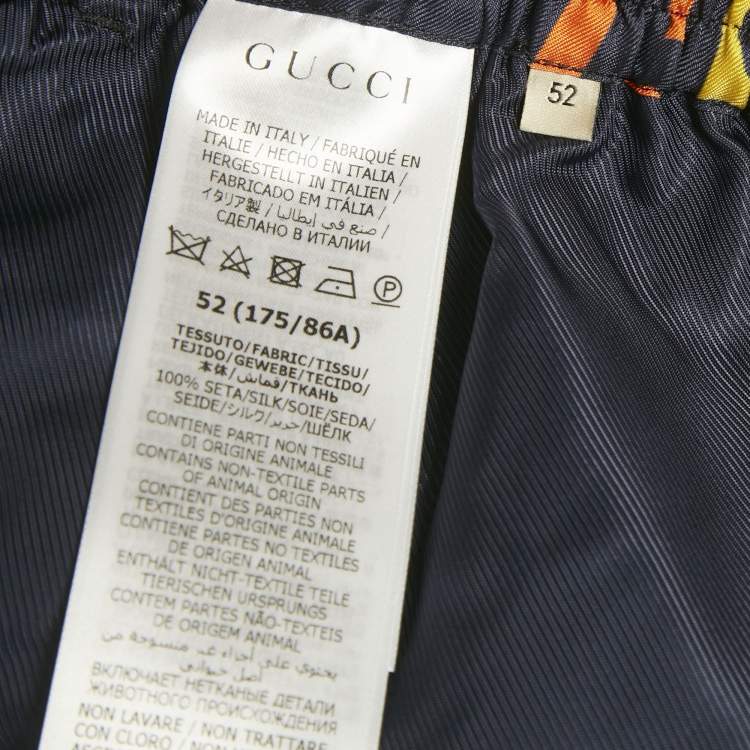 Pre Owned Gucci Blue GG Print Silk Shorts XL