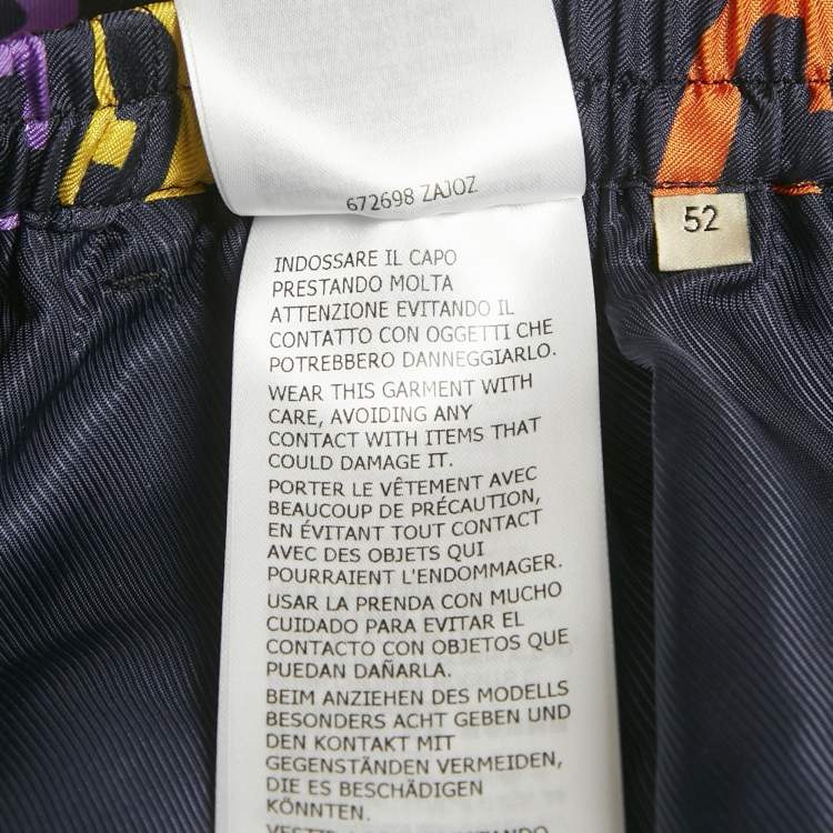 Pre Owned Gucci Blue GG Print Silk Shorts XL