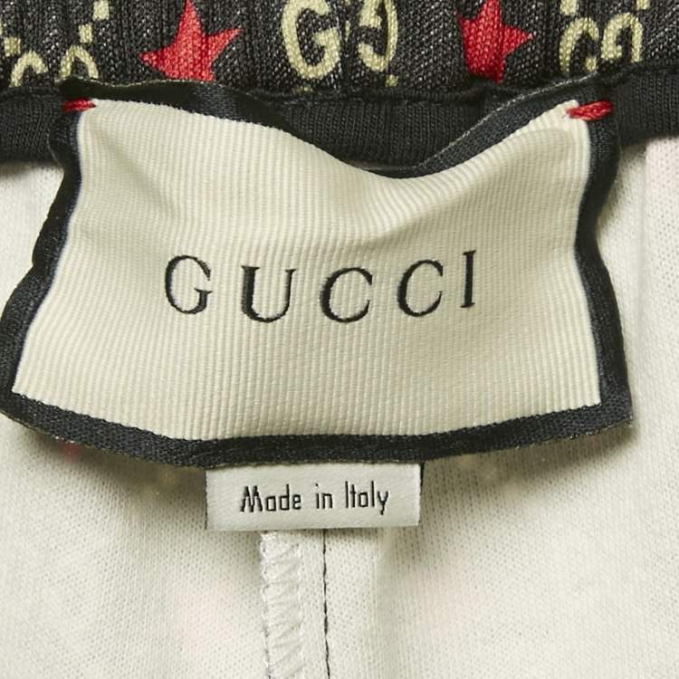 Pre Owned Gucci Black GG and Star Print Cotton Web Trim Shorts XL