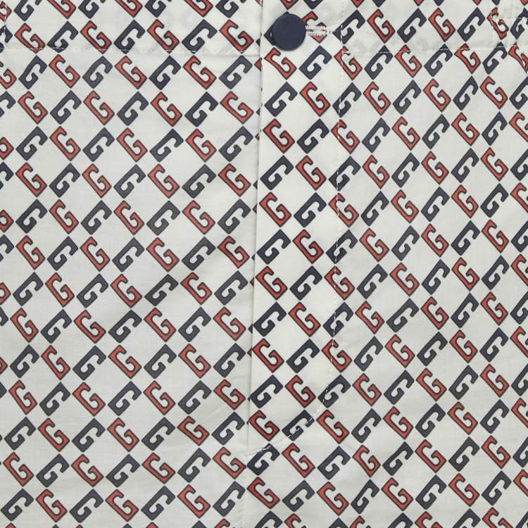 Pre Owned Gucci White GG Print Cotton Shorts XL