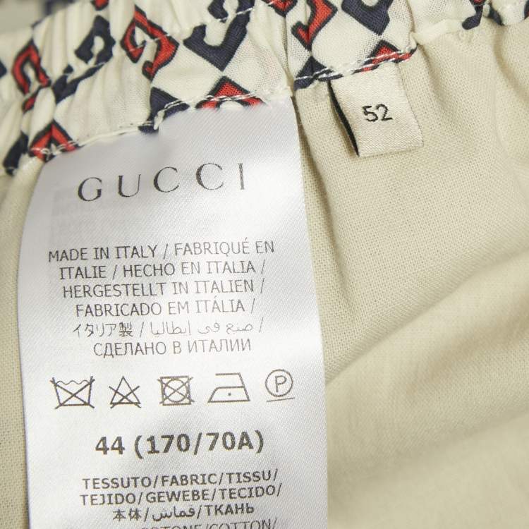 Pre Owned Gucci White GG Print Cotton Shorts XL