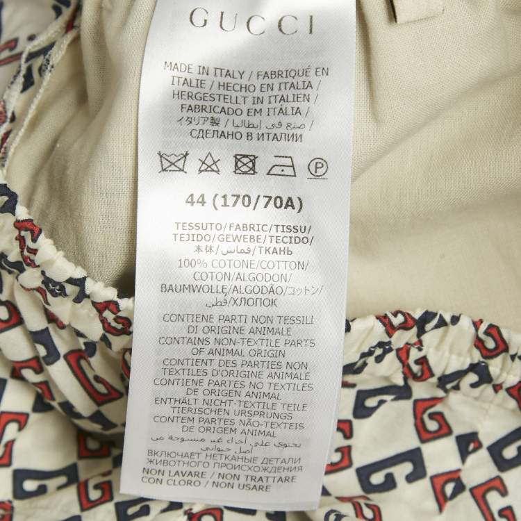 Pre Owned Gucci White GG Print Cotton Shorts XL