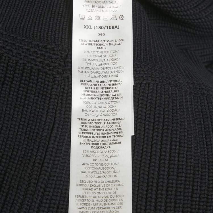 Pre Owned سترة غوتشي ب حياكة شعار كحلي XXL