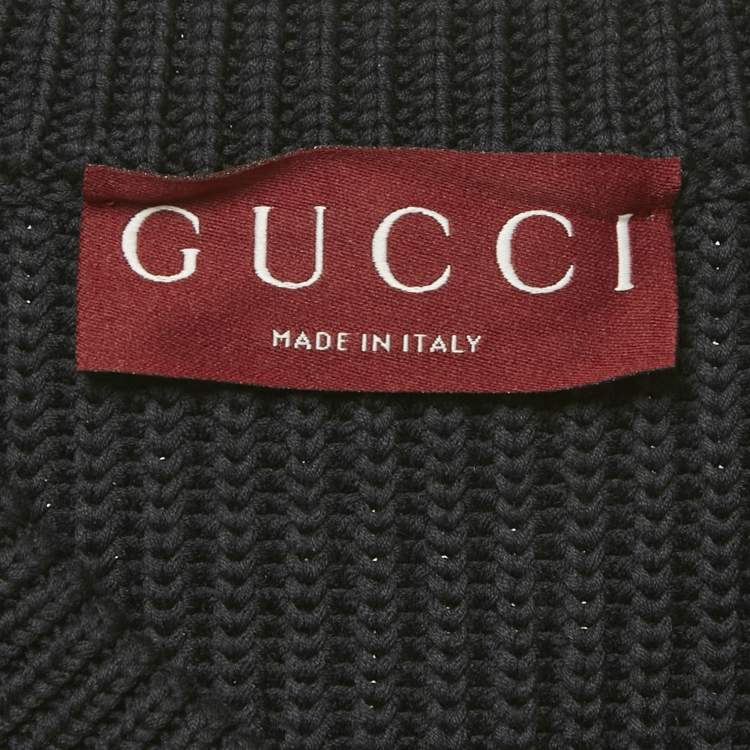 Pre Owned سترة غوتشي بحياكة شعار كحلي XXL