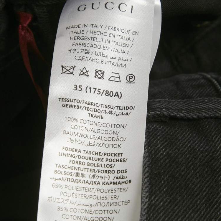 Pre Owned Gucci Black Denim Straight Leg Jeans L/Waist 35"