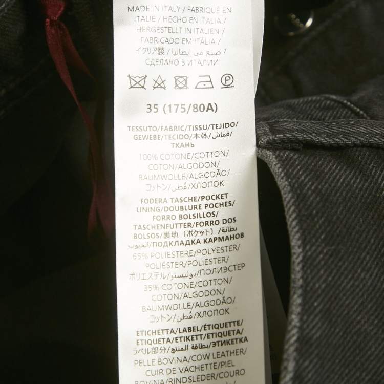 Pre Owned Gucci Black Denim Straight Leg Jeans L/Waist 35"