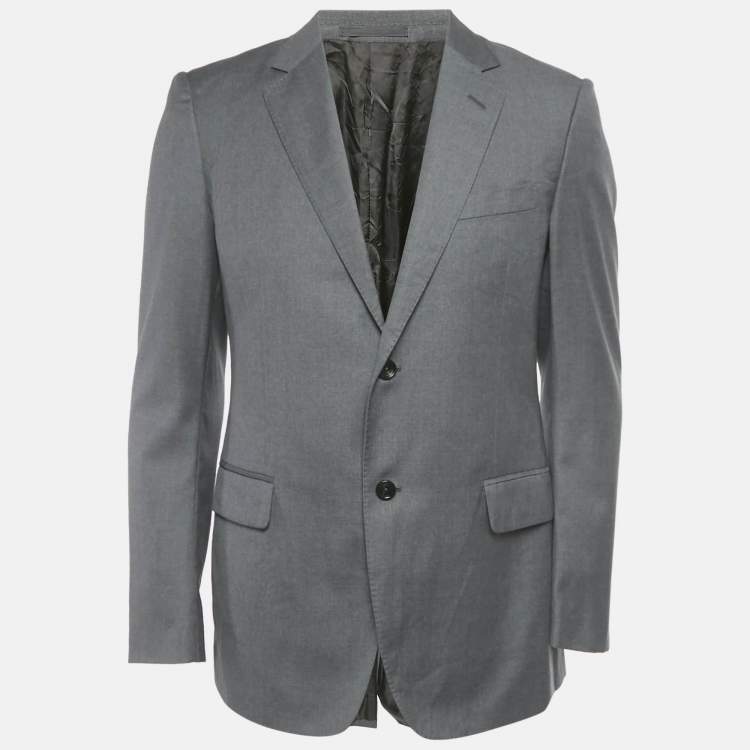 مملوكة مسبقًا Gucci Grey Wool Regular Fit Blazer L