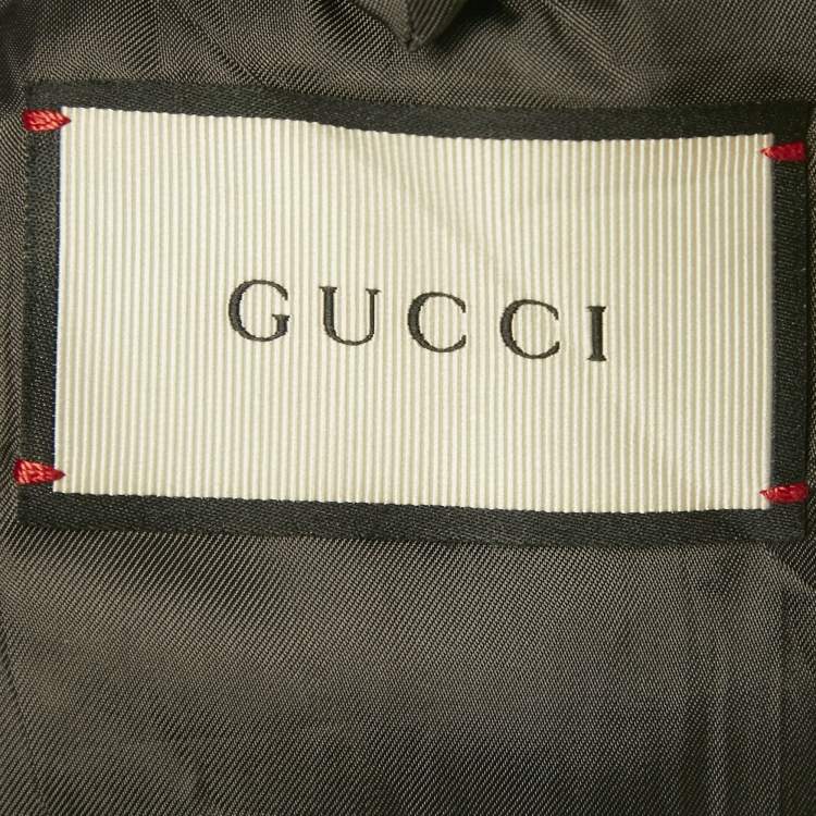 مملوكة مسبقًا Gucci Grey Wool Regular Fit Blazer L