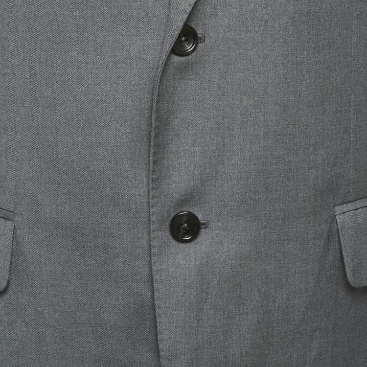 مملوكة مسبقًا Gucci Grey Wool Regular Fit Blazer L