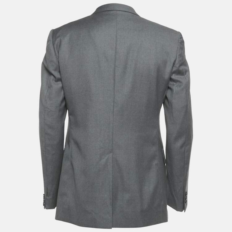 مملوكة مسبقًا Gucci Grey Wool Regular Fit Blazer L