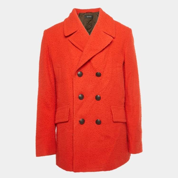 Pre Owned معطف غوتشي صوف محكم نسيج أحمر مقاس كبير جدا (إكسترا لارج)