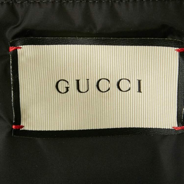 Pre Owned Gucci Black GG Jacquard Nylon Down Vest M