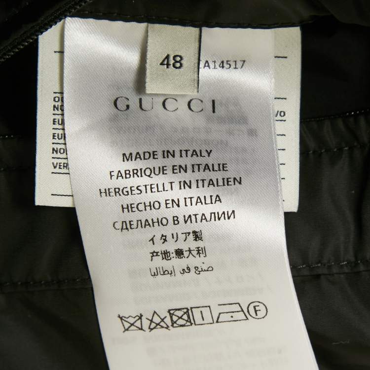 Pre Owned Gucci Black GG Jacquard Nylon Down Vest M