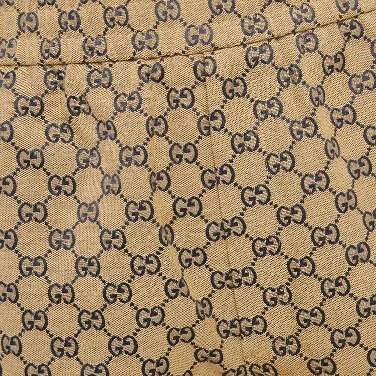 Pre Owned Gucci Beige GG Cotton Jacquard Shorts M