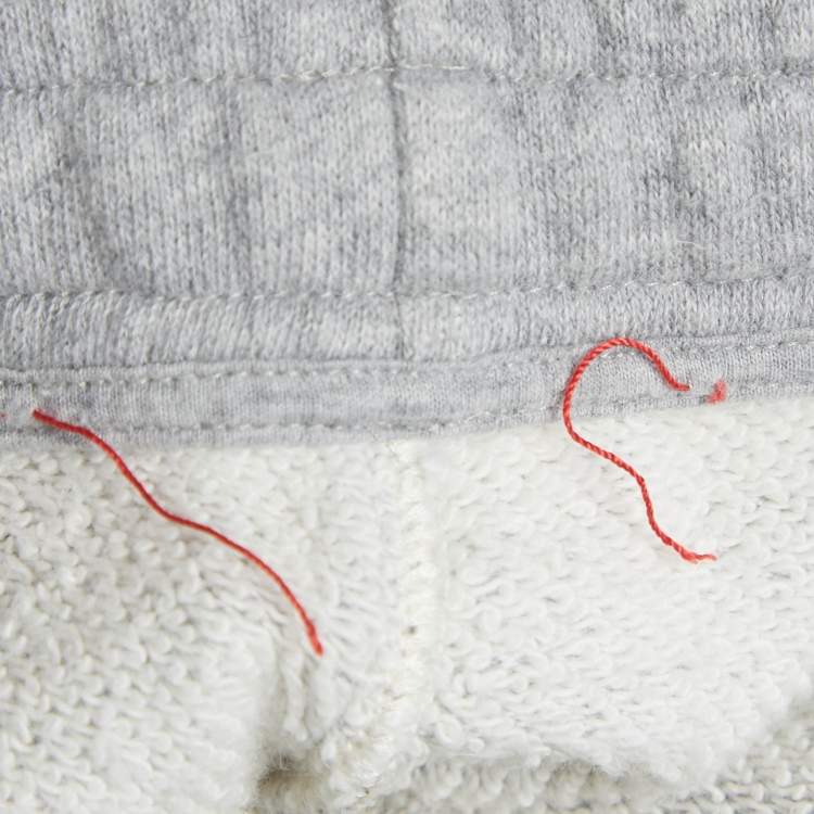 Pre Owned Gucci Grey Side Stripe Cotton Tiger Applique Joggers L