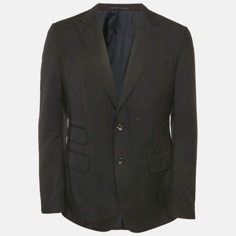 Pre Owned Gucci Black Wool Regular Fit Blazer L