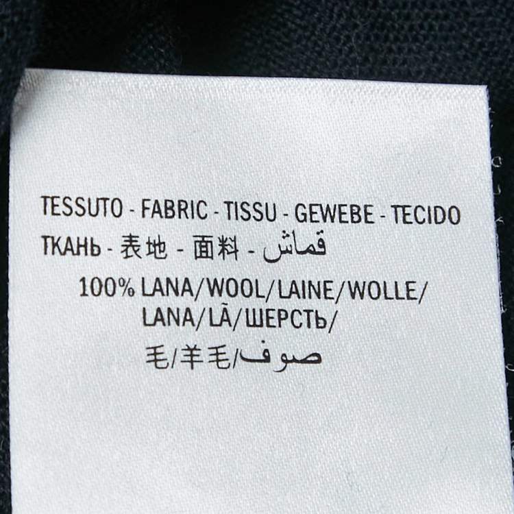 Pre Owned كنزة غوتشي صوف محبوك بزخرفة نحل كحلي مقاس كبير (لارج)