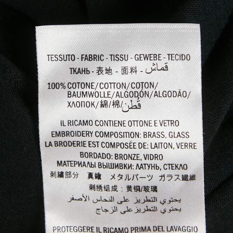 Pre Owned Gucci Black Tiger Print Jersey Embellished T-Shirt M