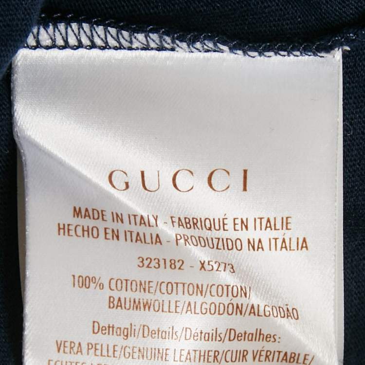 مملوكة مسبقًا تي شيرت غوتشي جيرسي مزخرف بطبعة نمر باللون الأسود مقاس متوسط